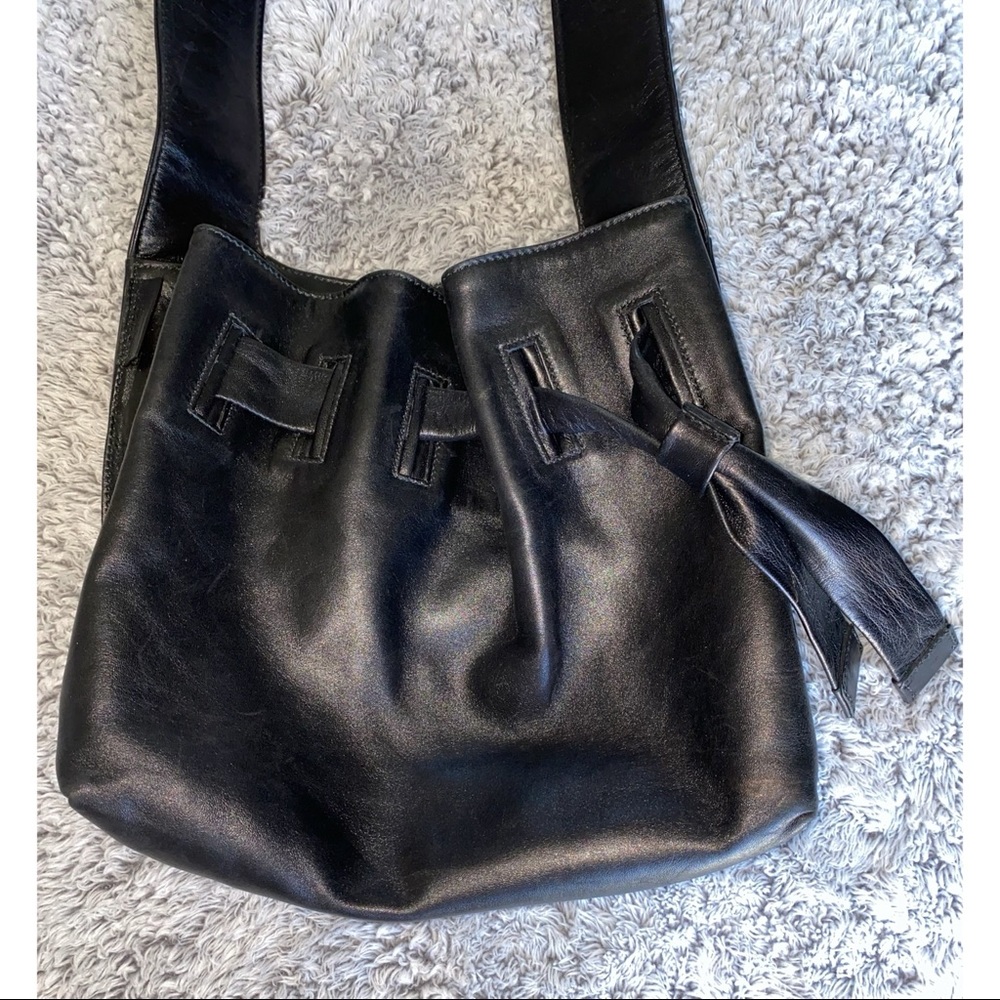 Gucci. 100% Authentic Black Drawstring Satchel Ba… - image 4
